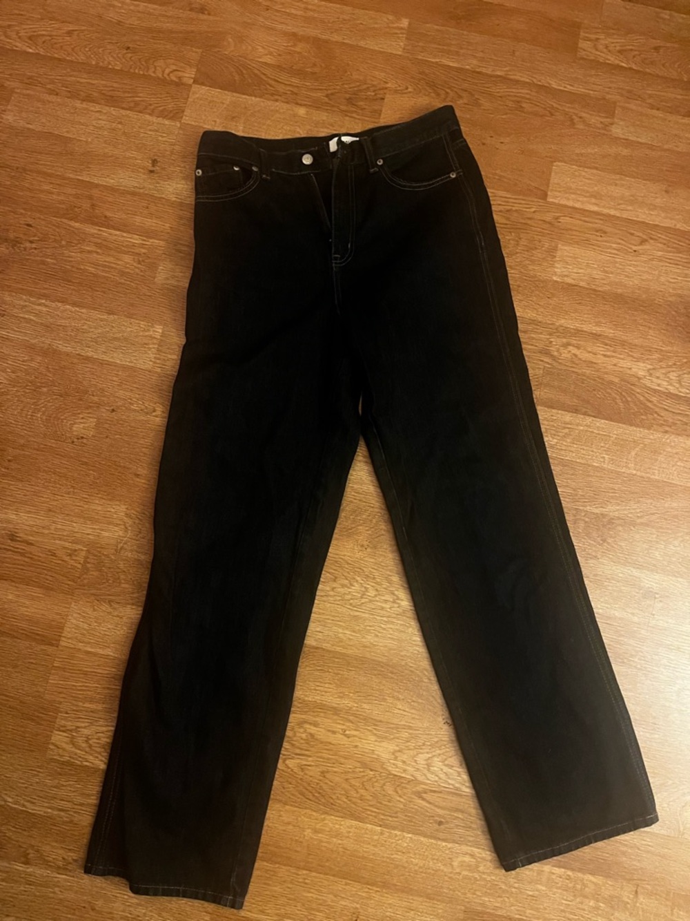 pistola Black Denim Jeans with Copper Stitching